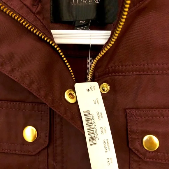 J Crew Maroon Jacket PXS - Picture 3 of 3